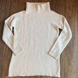 Talbots turtleneck sweater Women's Small cream 100% cashmere quiet luxury soft